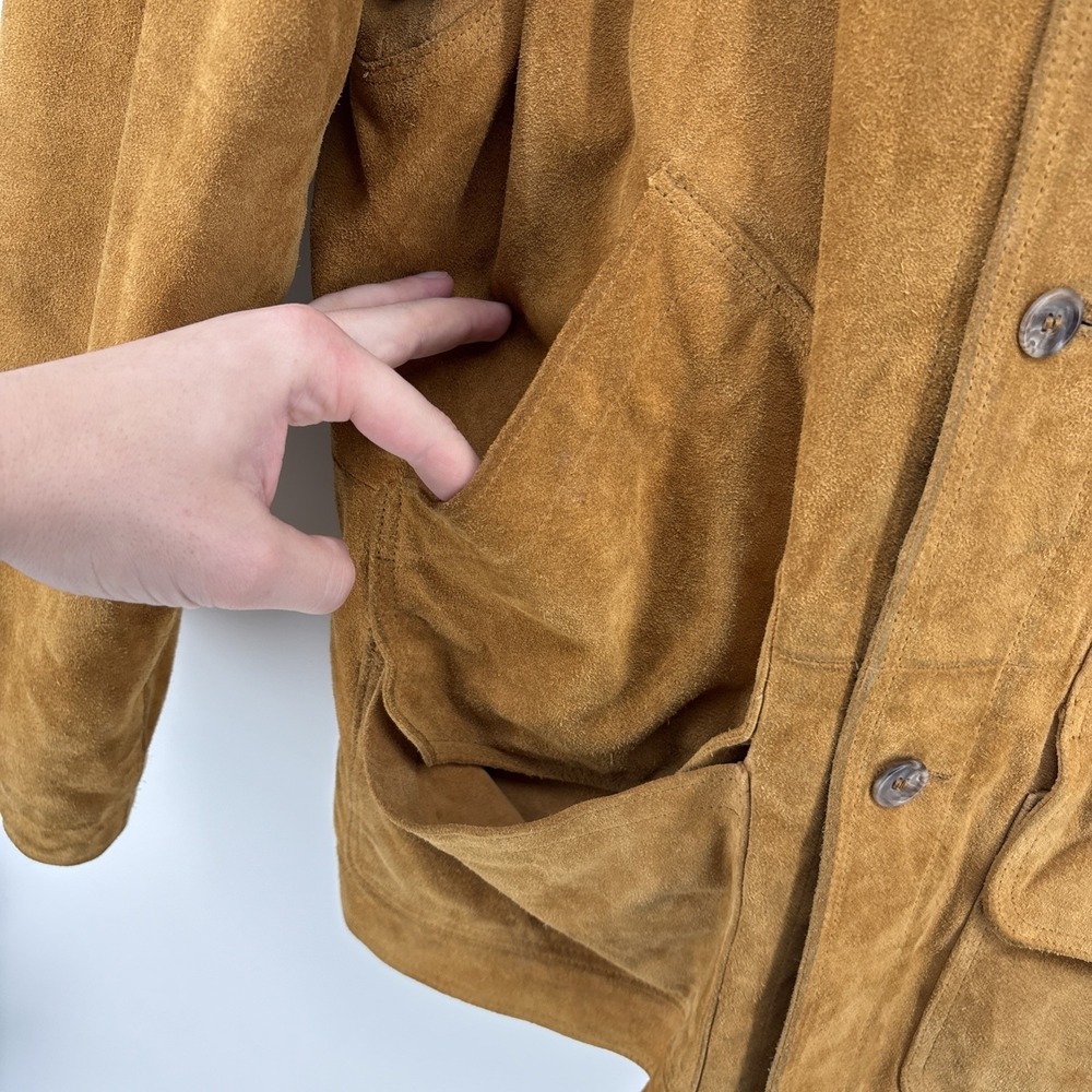 VTG Golden Bear Jacket Mens Large Suede Leather Corduroy Collar Made USA - Picture 6 of 12